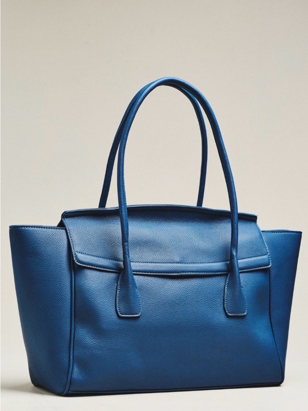Elegant Blue Leather Tote Bag for Women